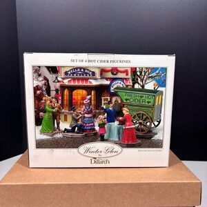Dillard Winter Glen Set of 4 Hot Cider Figurines, hot cider, holiday